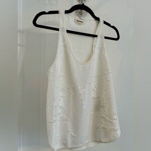 Zadig & Voltaire White Sequin Tank Top